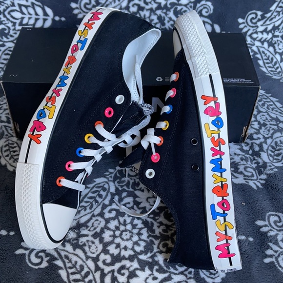 Converse Chuck Taylor All Star OX Black/Hyper Pink/Egret MEN`S - Picture 12 of 16